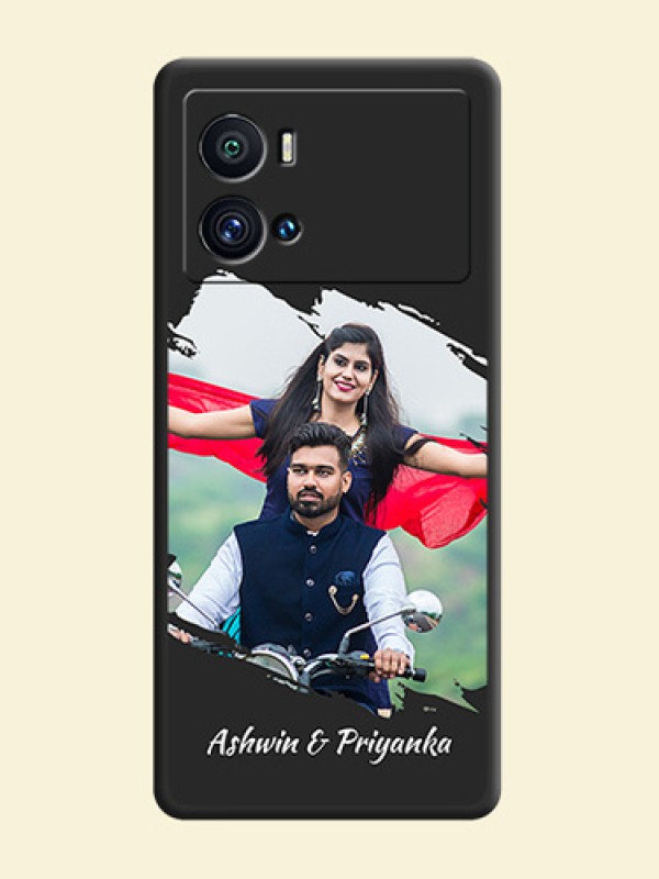 Grunge Brush Strokes on Photo on Space Black Soft Matte Back Cover - iQOO 9 Pro 5G