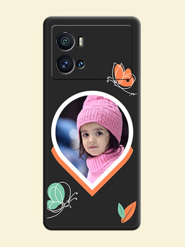 Upload Pic With Simple Butterly Design On Space Black Personalized Soft Matte Phone Covers -Iqoo 9 Pro 5G