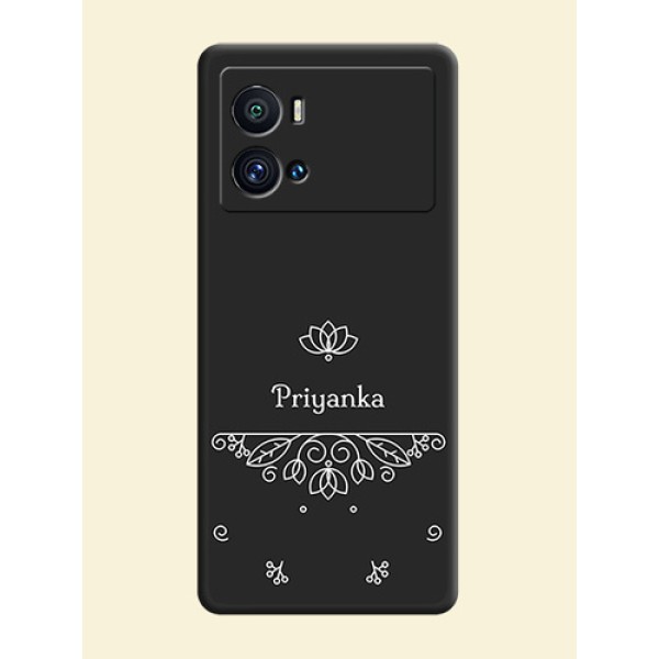Lotus Garden Custom Text On Space Black Personalized Soft Matte Phone Covers -Iqoo 9 Pro 5G