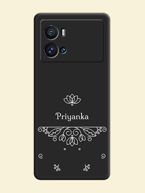 Lotus Garden Custom Text On Space Black Personalized Soft Matte Phone Covers -Iqoo 9 Pro 5G