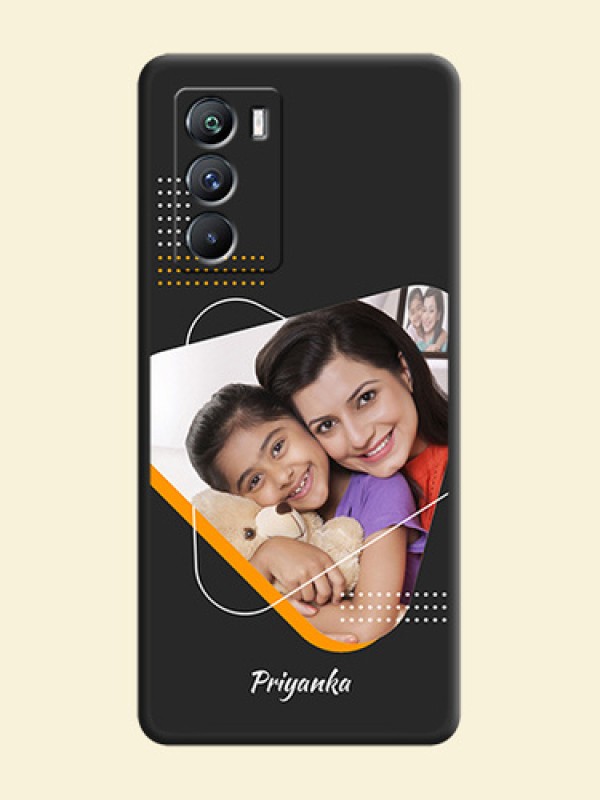 Yellow Triangle on Photo on Space Black Soft Matte Phone Cover - iQOO 9 Se 5G
