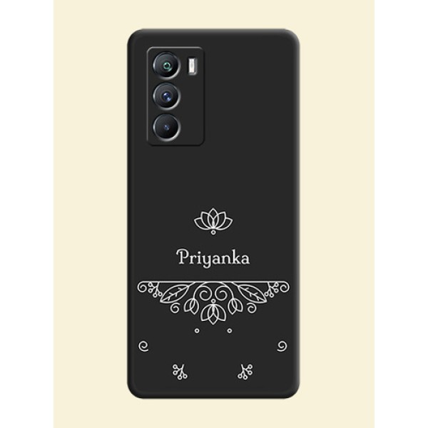 Lotus Garden Custom Text On Space Black Personalized Soft Matte Phone Covers -Iqoo 9 Se 5G