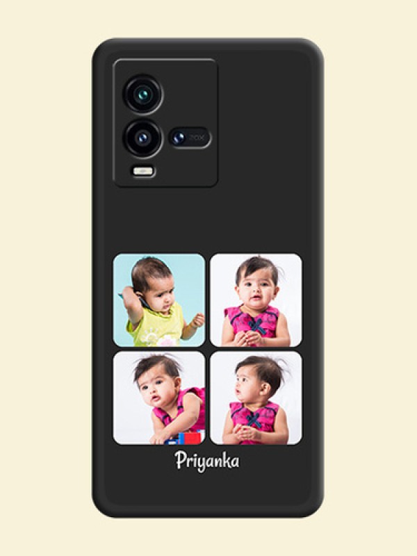 Floral Art with 6 Image Holder on Photo on Space Black Soft Matte Mobile Case - iQOO 9T 5G