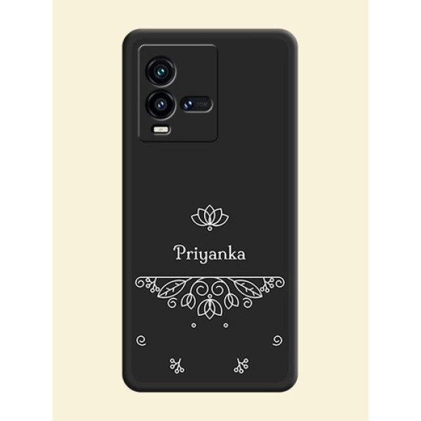 Lotus Garden Custom Text On Space Black Personalized Soft Matte Phone Covers -Iqoo 9T 5G