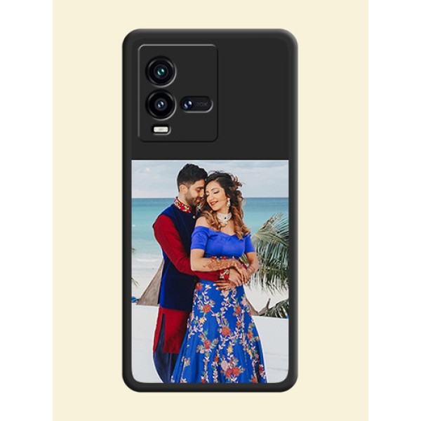 Image Upload With Space Black Color On Custom Soft Matte Mobile Back Cover - Iqoo 9T 5G