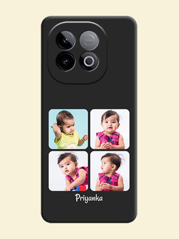 Floral Art with 6 Image Holder on Photo On Space Black Custom Soft Matte Mobile Back Cover - iQOO Neo 10 5G