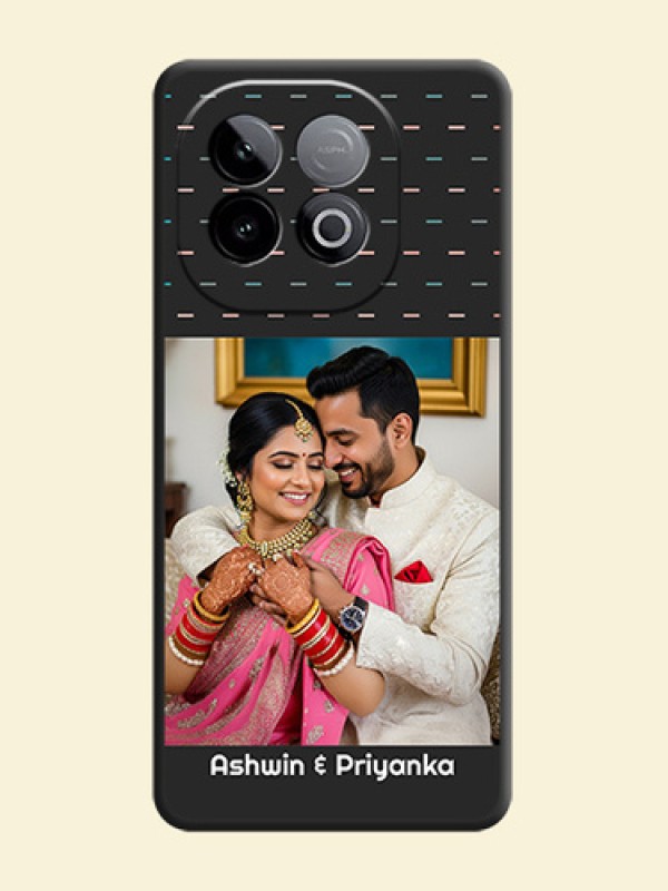 Line Pattern Design with Text On Space Black Custom Soft Matte Mobile Back Cover - iQOO Neo 10 5G