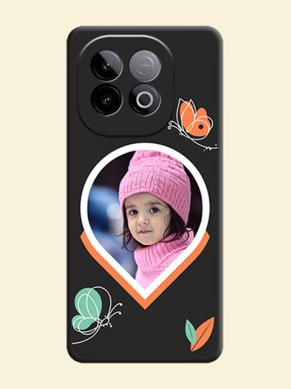 Upload Pic With Simple Butterly Design On Space Black Custom Soft Matte Mobile Back Cover - iQOO Neo 10 5G