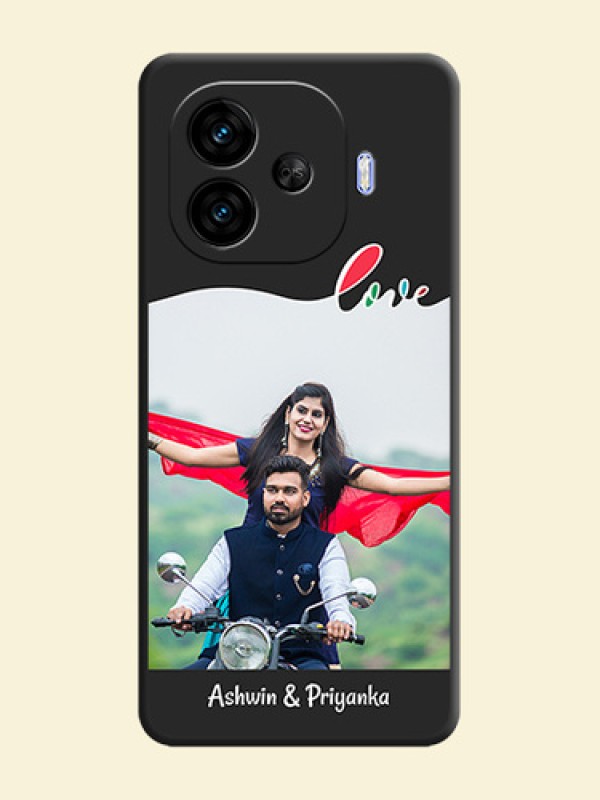 Fall in Love Pattern with Picture on Photo On Space Black Custom Soft Matte Mobile Back Cover - iQOO Neo 10R 5G
