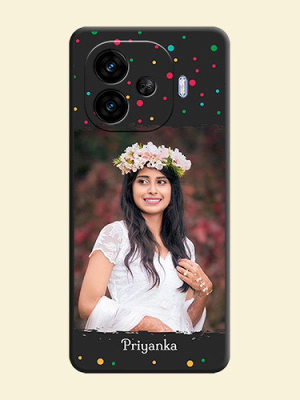 Multicolor Dotted Pattern with Text On Space Black Custom Soft Matte Mobile Back Cover - iQOO Neo 10R 5G