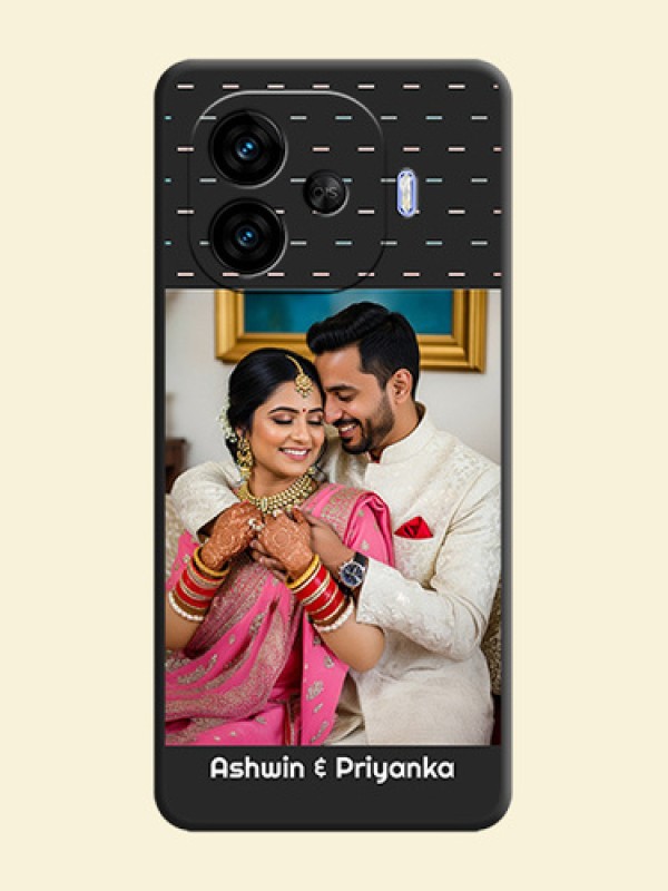 Line Pattern Design with Text On Space Black Custom Soft Matte Mobile Back Cover - iQOO Neo 10R 5G