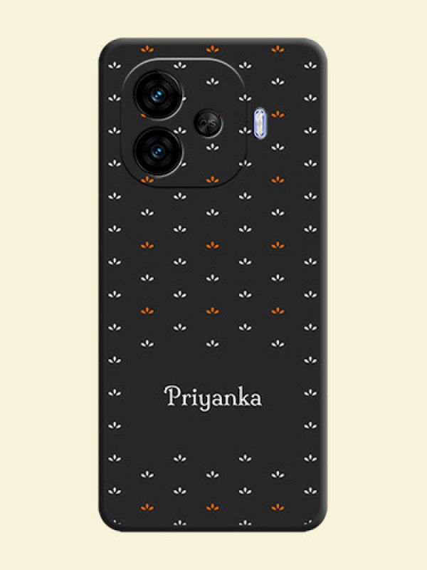 Simple Pattern With Custom Text On Space Black Custom Soft Matte Mobile Back Cover - iQOO Neo 10R 5G