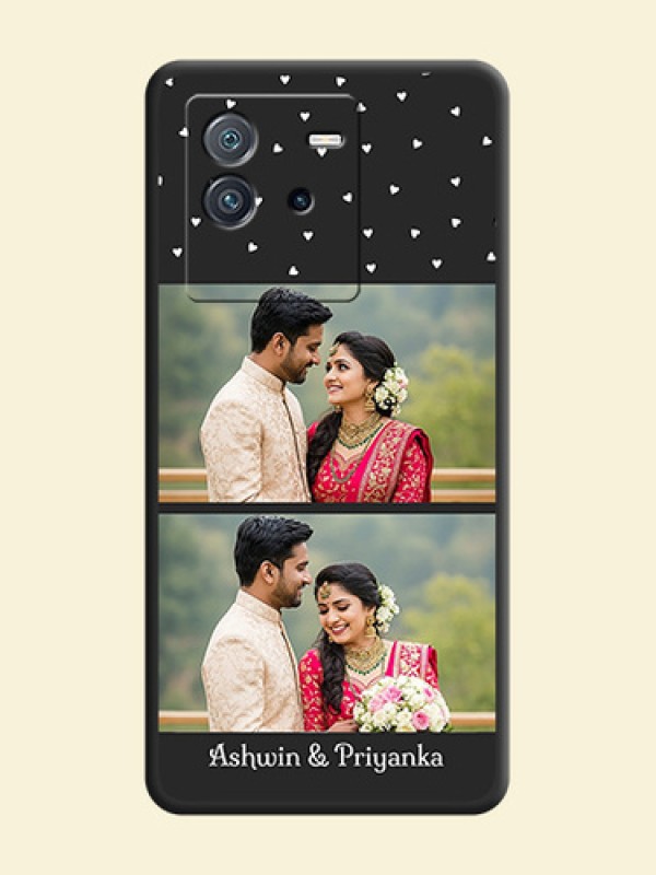 Miniature Love Symbols with Name on Space Black Custom Soft Matte Back Cover - iQOO Neo 6 5G