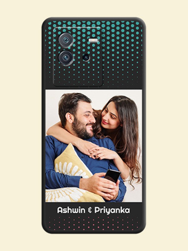 Faded Dots with Grunge Photo Frame and Text on Space Black Custom Soft Matte Phone Cases - iQOO Neo 6 5G
