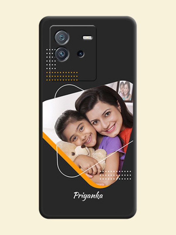Yellow Triangle on Photo on Space Black Soft Matte Phone Cover - iQOO Neo 6 5G