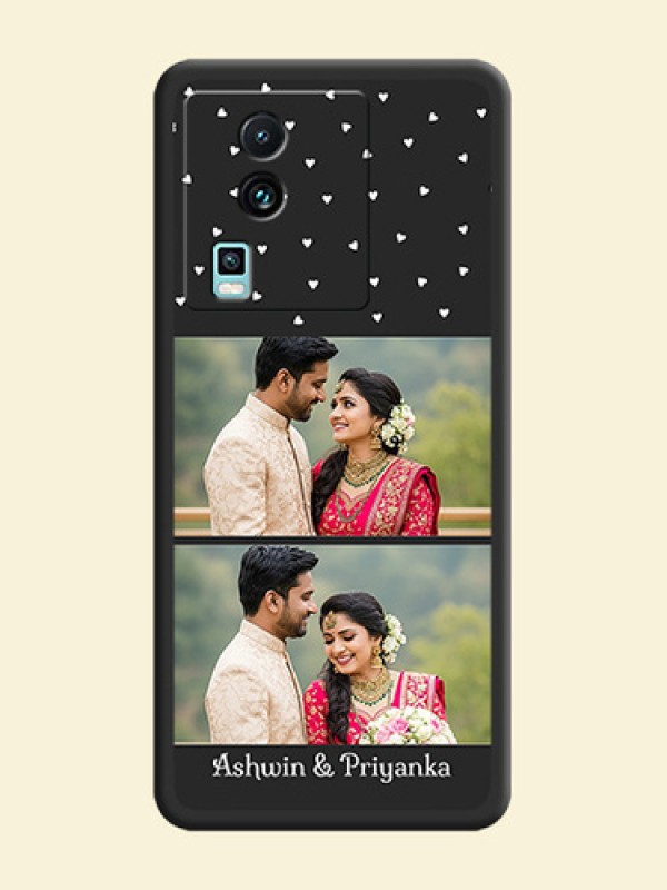 Miniature Love Symbols with Name on Space Black Custom Soft Matte Back Cover - iQOO Neo 7 5G