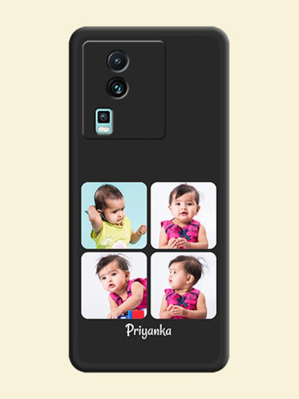 Floral Art with 6 Image Holder on Photo on Space Black Soft Matte Mobile Case - iQOO Neo 7 5G