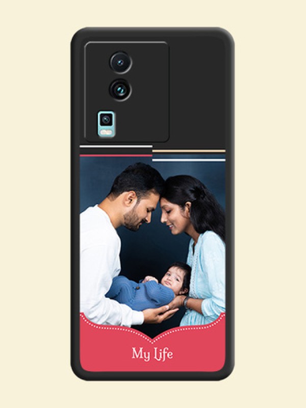 Classic Plain Design with Name on Photo on Space Black Soft Matte Phone Cover - iQOO Neo 7 5G
