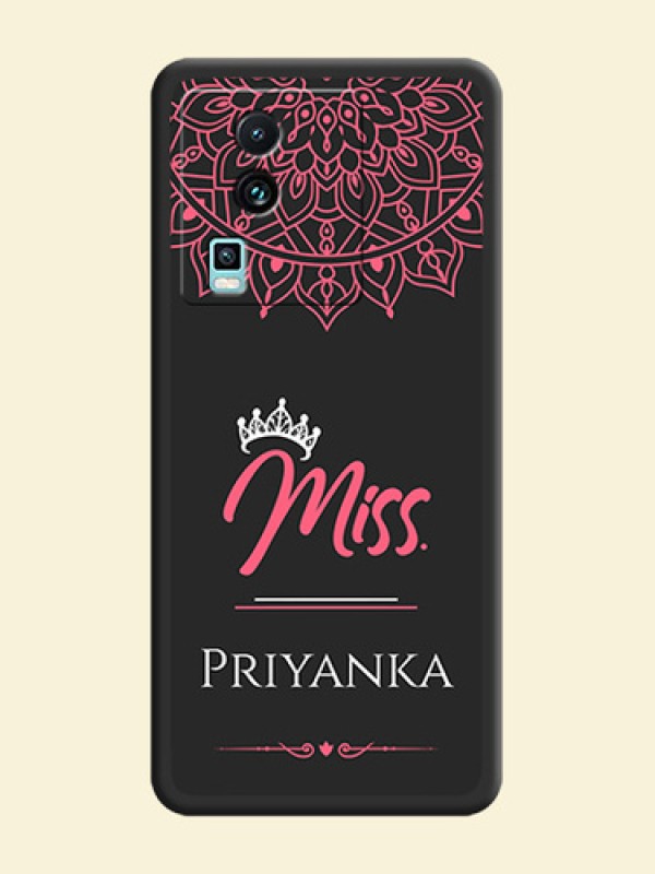Mrs Name with Floral Design on Space Black Personalized Soft Matte Phone Covers - iQOO Neo 7 5G