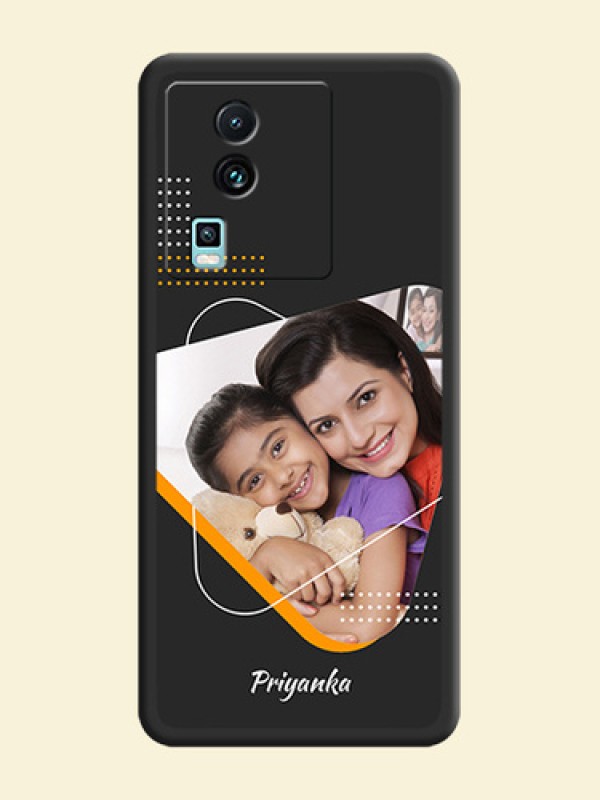 Yellow Triangle on Photo on Space Black Soft Matte Phone Cover - iQOO Neo 7 5G