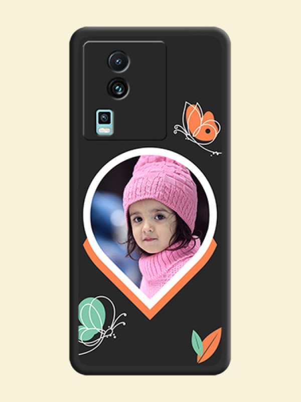 Upload Pic With Simple Butterly Design On Space Black Personalized Soft Matte Phone Covers -Iqoo Neo 7 5G