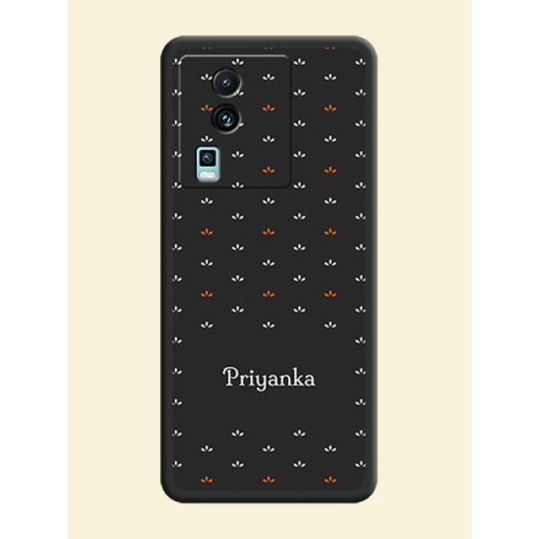 Simple Pattern With Custom Text On Space Black Personalized Soft Matte Phone Covers -Iqoo Neo 7 5G Simple Pattern With Custom Text On Space Black Personalized Soft Matte Phone Covers -Iqoo Neo 7 5G