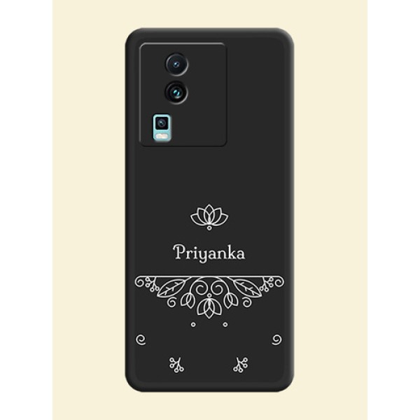Lotus Garden Custom Text On Space Black Personalized Soft Matte Phone Covers -Iqoo Neo 7 5G