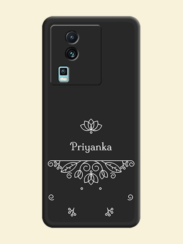 Lotus Garden Custom Text On Space Black Personalized Soft Matte Phone Covers -Iqoo Neo 7 5G