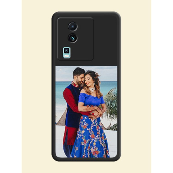 Image Upload With Space Black Color On Custom Soft Matte Mobile Back Cover - Iqoo Neo 7 5G