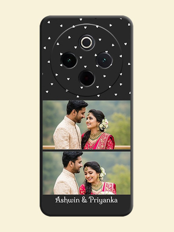 Miniature Love Symbols with Name On Space Black Custom Soft Matte Mobile Back Cover - iQOO Z10 5G