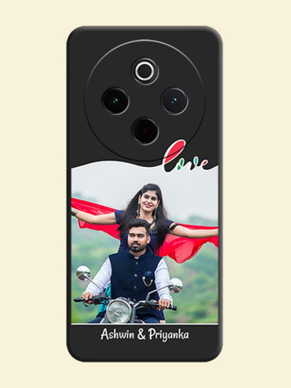 Fall in Love Pattern with Picture on Photo On Space Black Custom Soft Matte Mobile Back Cover - iQOO Z10 5G