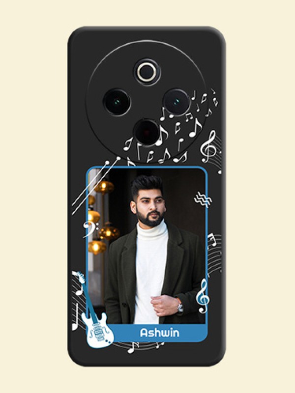 Musical Theme Design with Text on Photo On Space Black Custom Soft Matte Mobile Back Cover - iQOO Z10 5G