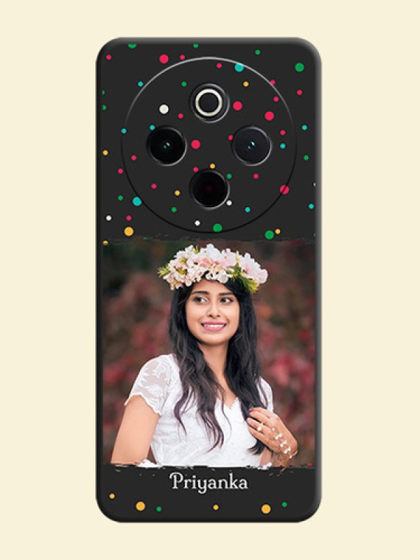 Multicolor Dotted Pattern with Text On Space Black Custom Soft Matte Mobile Back Cover - iQOO Z10 5G