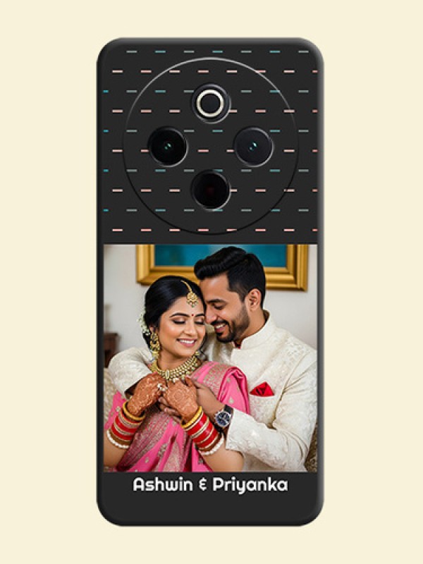 Line Pattern Design with Text On Space Black Custom Soft Matte Mobile Back Cover - iQOO Z10 5G