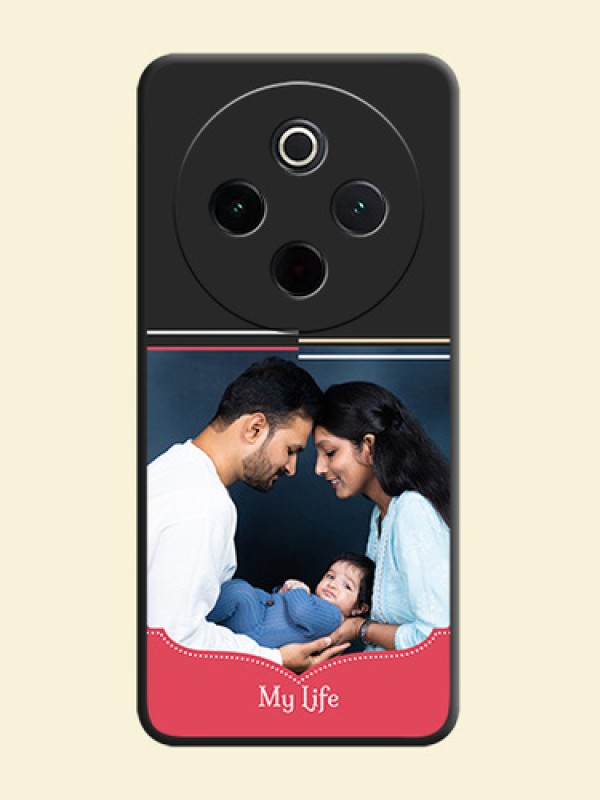 Classic Plain Design with Name On Space Black Custom Soft Matte Mobile Back Cover - iQOO Z10 5G
