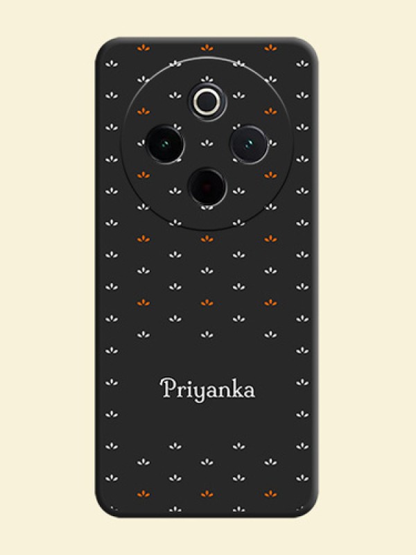 Simple Pattern With Custom Text On Space Black Custom Soft Matte Mobile Back Cover - iQOO Z10 5G