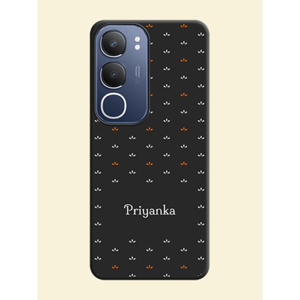 Simple Pattern With Custom Text On Space Black Custom Soft Matte Mobile Back Cover - iQOO Z10 Lite Simple Pattern With Custom Text On Space Black Custom Soft Matte Mobile Back Cover - iQOO Z10 Lite