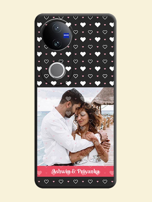 White Color Love Symbols with Text Design on Photo On Space Black Custom Soft Matte Mobile Back Cover - iQOO Z10R
