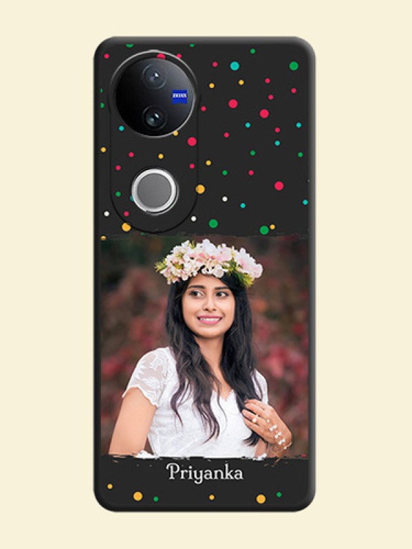 Multicolor Dotted Pattern with Text On Space Black Custom Soft Matte Mobile Back Cover - iQOO Z10R