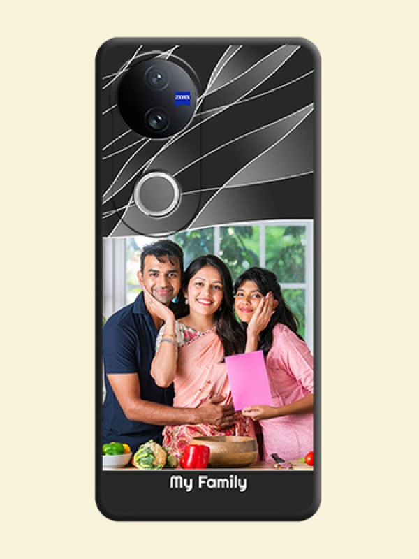Mixed Wave Lines on Photo On Space Black Custom Soft Matte Mobile Back Cover - iQOO Z10R