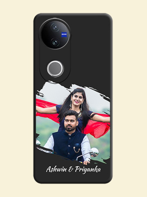 Grunge Brush Strokes on Photo On Space Black Custom Soft Matte Mobile Back Cover - iQOO Z10R