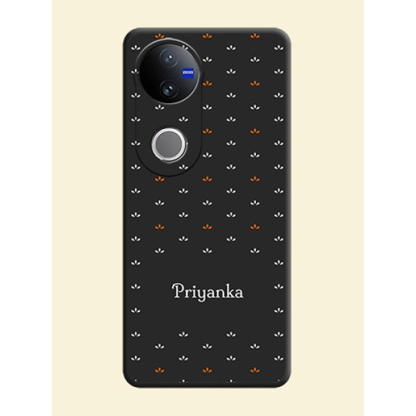 Simple Pattern With Custom Text On Space Black Custom Soft Matte Mobile Back Cover - iQOO Z10R Simple Pattern With Custom Text On Space Black Custom Soft Matte Mobile Back Cover - iQOO Z10R
