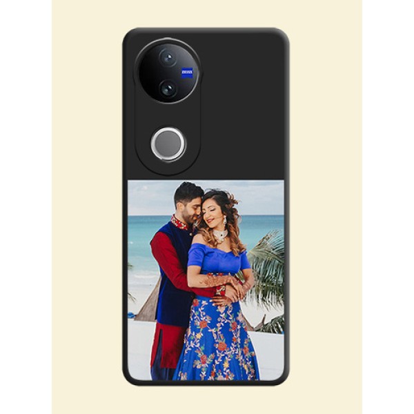 Image Upload With Space Black Color On Custom Soft Matte Mobile Back Cover - Iqoo Z10R