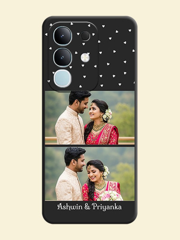 Miniature Love Symbols with Name On Space Black Custom Soft Matte Mobile Back Cover - iQOO Z10x 5G