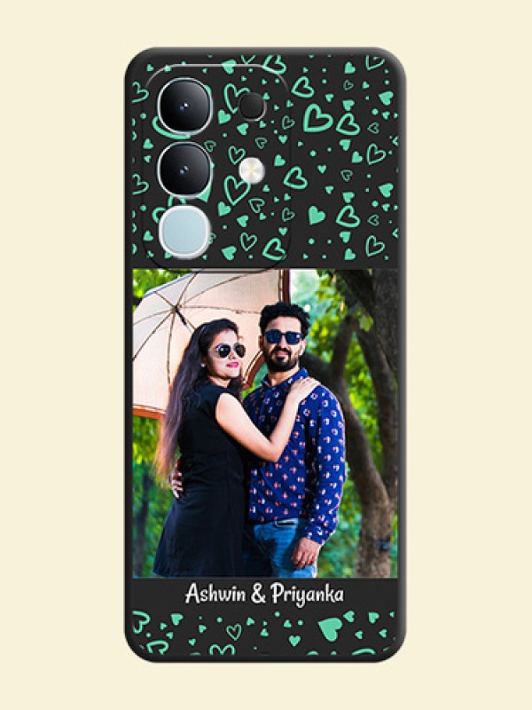 Sea Green Indefinite Love Pattern on Photo On Space Black Custom Soft Matte Mobile Back Cover - iQOO Z10x 5G