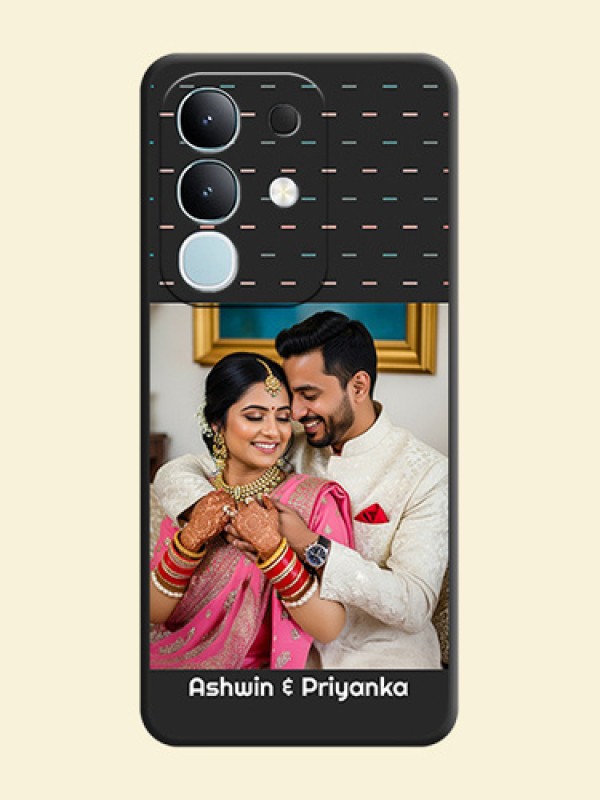 Line Pattern Design with Text On Space Black Custom Soft Matte Mobile Back Cover - iQOO Z10x 5G