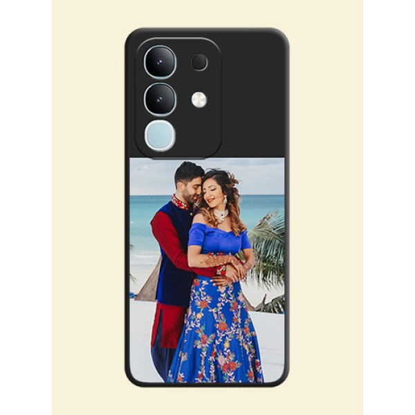 Image Upload With Space Black Color On Custom Soft Matte Mobile Back Cover - Iqoo Z10X 5G