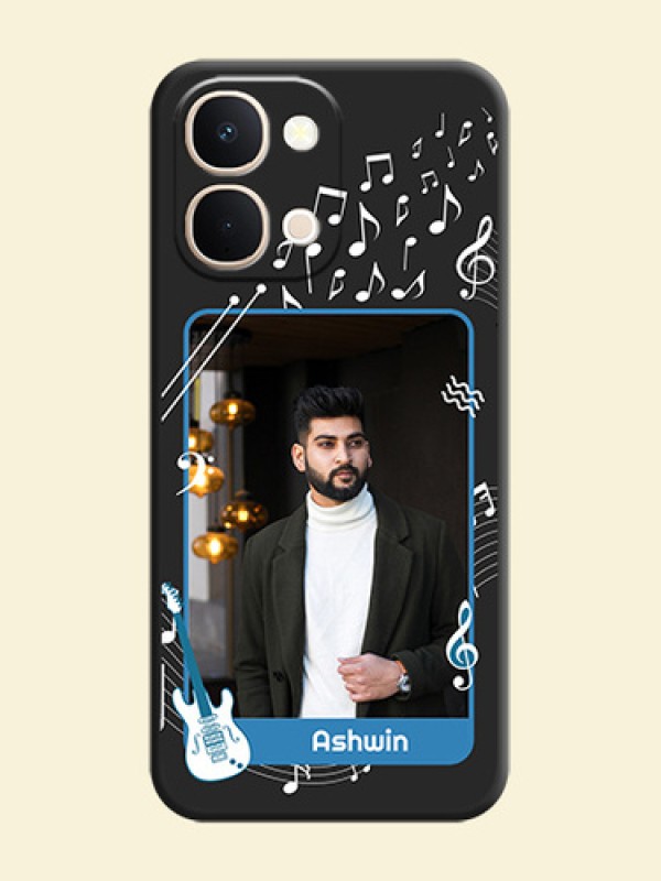 Musical Theme Design with Text on Photo On Space Black Custom Soft Matte Mobile Back Cover - iQOO Z11X 5G