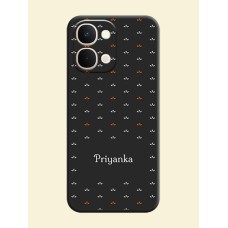 Simple Pattern With Custom Text On Space Black Custom Soft Matte Mobile Back Cover - iQOO Z11X 5G
