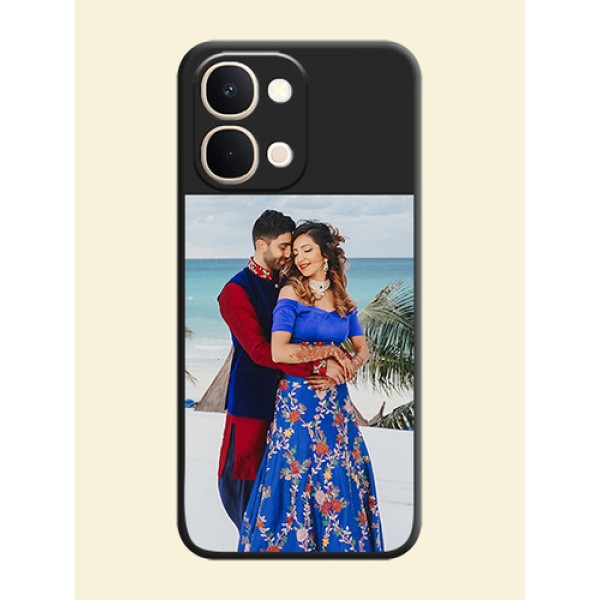 Image Upload With Space Black Color On Custom Soft Matte Mobile Back Cover - iQOO Z11X 5G